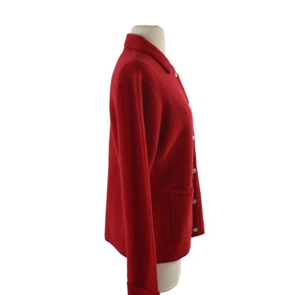 Tian Collection Red Wool Cardigan - Picture 4 of 10